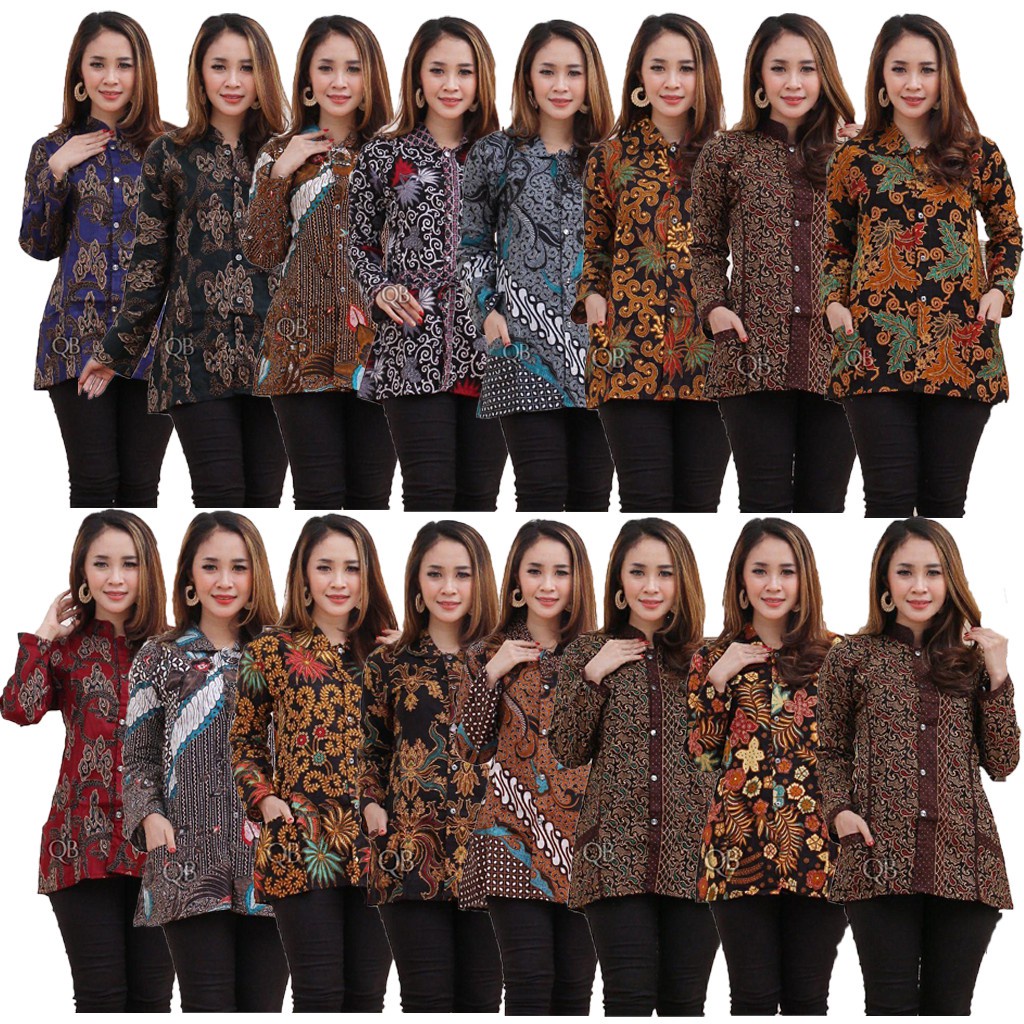 Baju Atasan Batik Dewasa 3 Pcs / 3 Pcs Baju Batik Wanita Modern Ukuran M L XL XXL