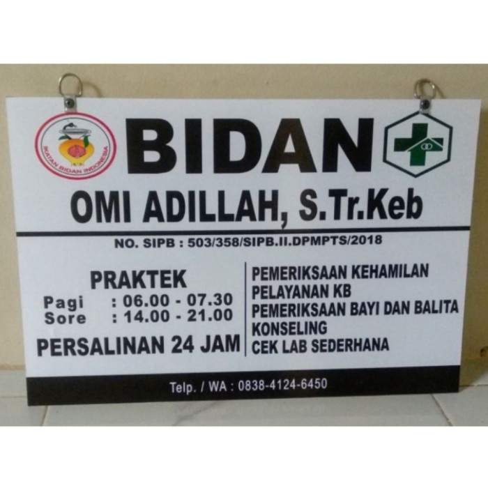

Papan Tulis Plang Acrylic Ukuran 40X60 Papan Akrilik Praktek Bidan Dokter Perawat