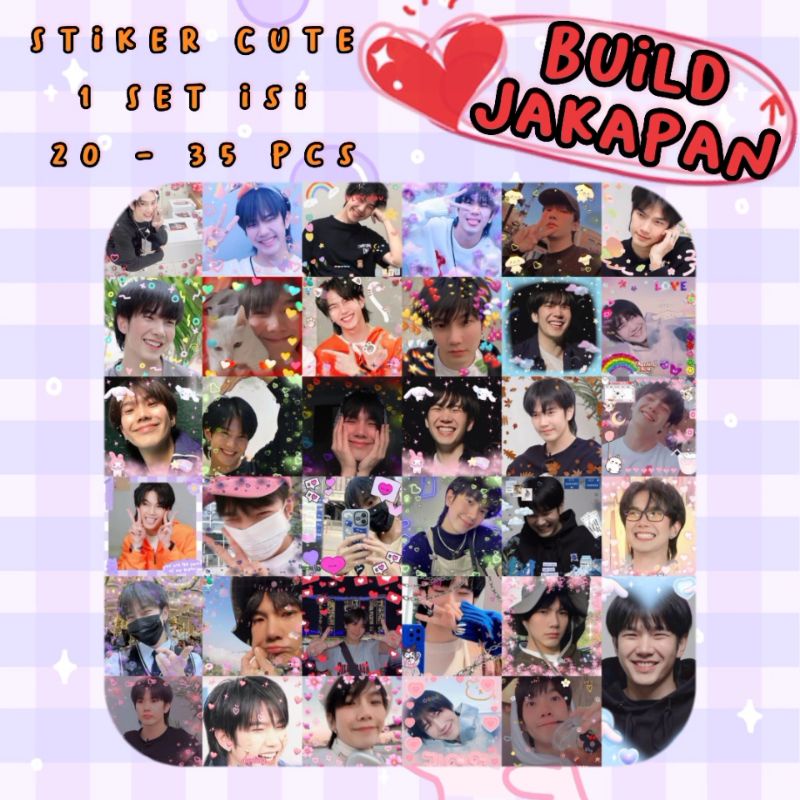 Stiker Cute BUILD JAKAPAN [ Isi 25 - 35 pcs ] / Stiker BUILD / Stiker Aktor Thailand /  Build Jakapa