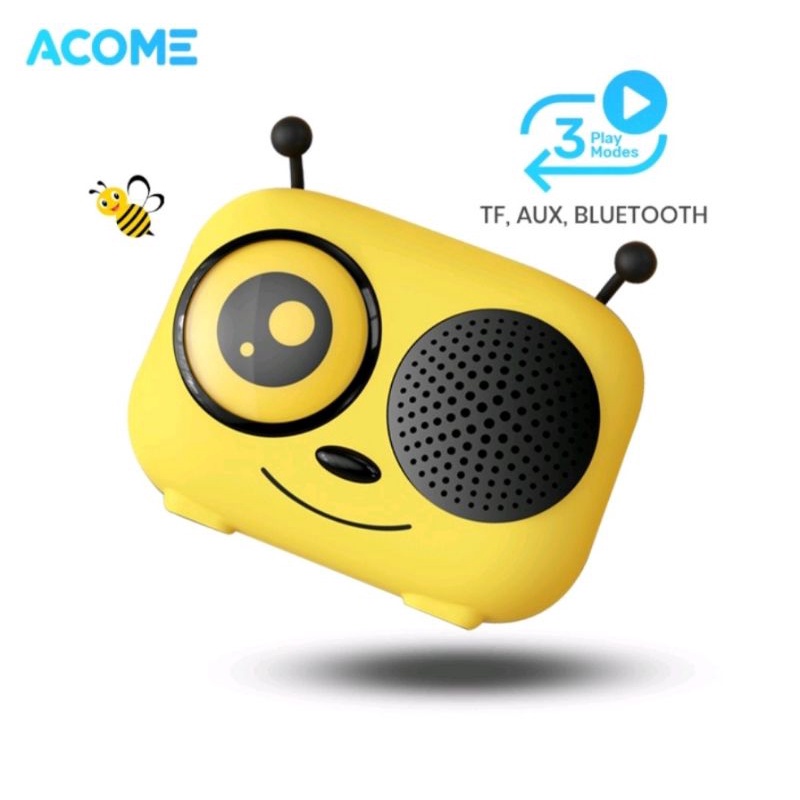 Speaker Bluetooth ACOME Original- Speaker imut lebah - Garansi 1 tahun