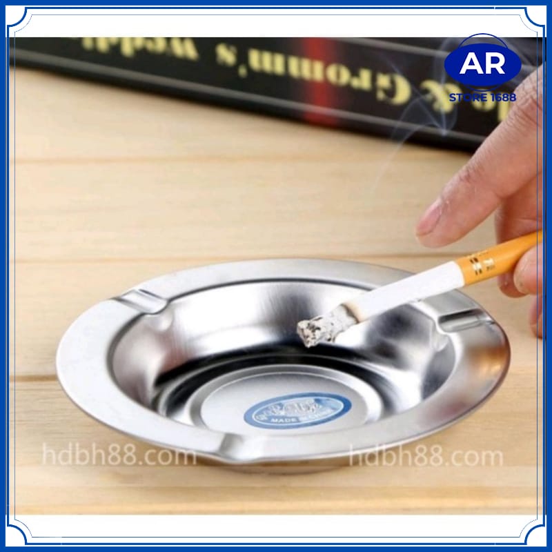 ASBAK ROKOK STAINLESS / ASBAK SENG BULAT / ASHTRAY CIGARETTE-[AR STORE1688]