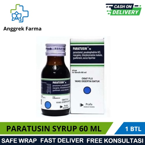 PARATUSIN SYRUP 60ML/OBAT BATUK BERDAHAK DAN BATUK KERING DISERTAI DENGAN PILEK DAN DEMAM