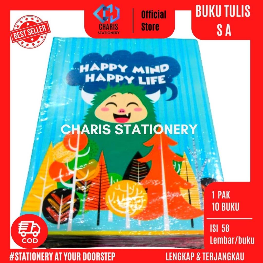 

CHARIS STATIONERY - Buku Tulis SA Isi 58 Lembar (10 Buku/Pak)