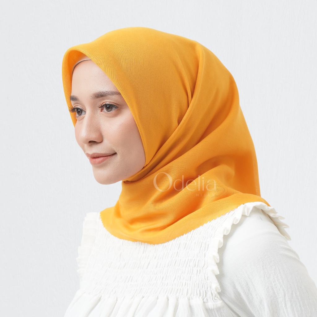 Daily Hijab Segiempat VOAL square Premium Polos WARNA BUTTER - voal premium 115X115cm - Kerudung voal  Terbaru Cod