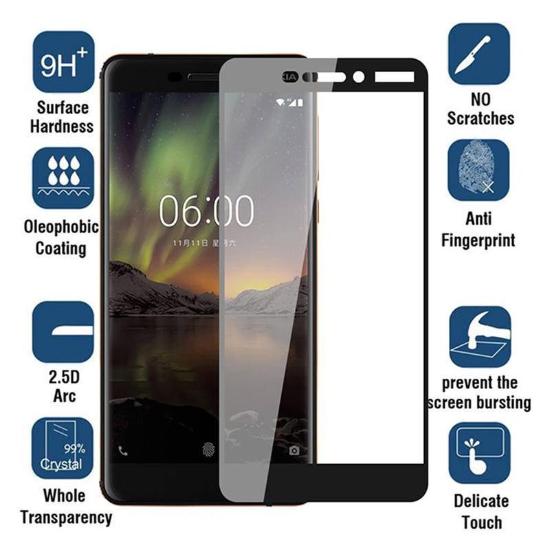 Pelindung Layar Tempered Glass 9H Untuk Nokia 2 5 3 7 6 5.1 3.1 6.1 Plus 2018