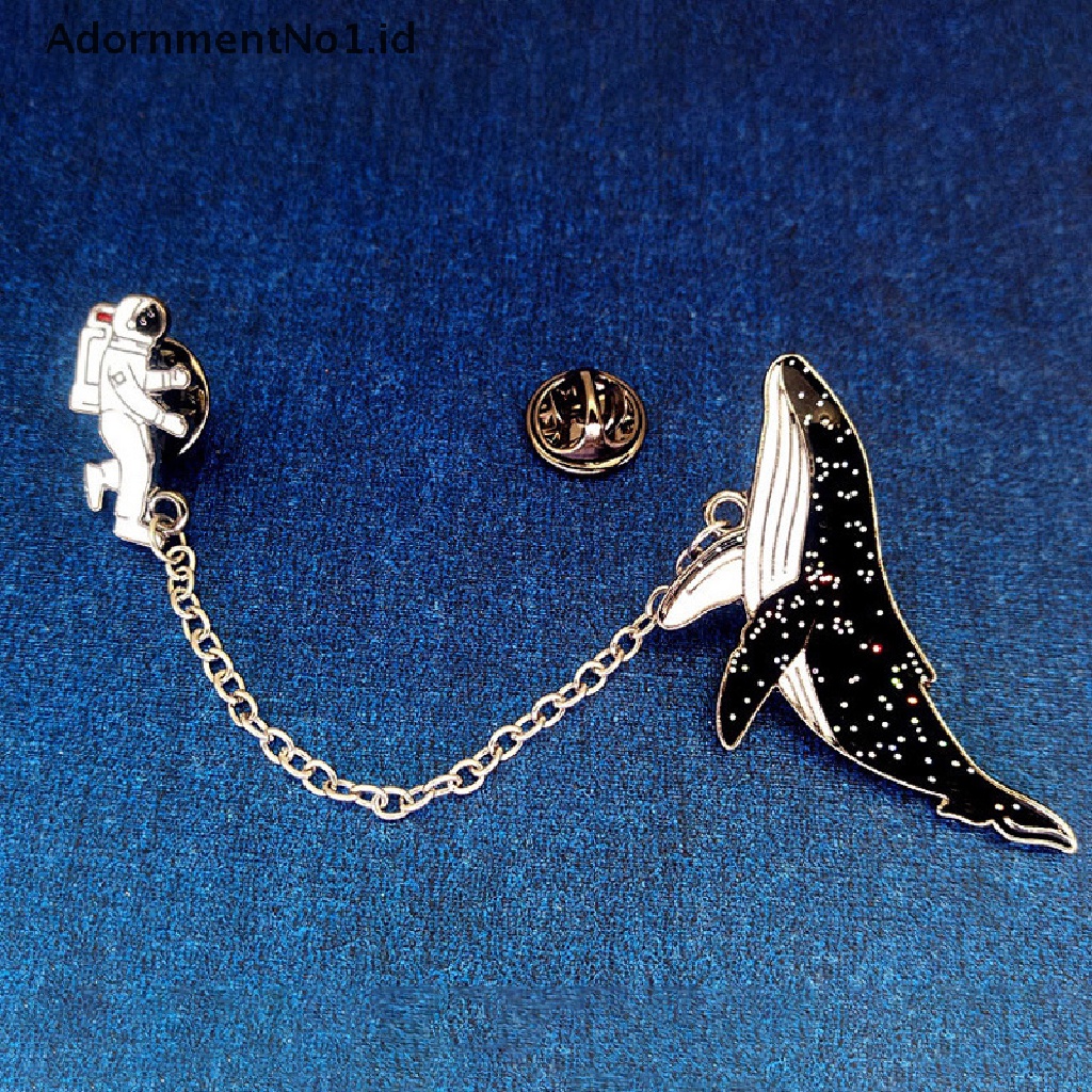 1 Pc Bros Rantai Desain Kartun Whale Astronot Whale 1 Pc