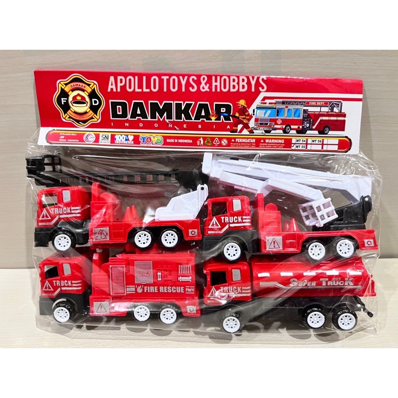 MAINAN ANAK MOBIL TRUK KONTRUKSI / MOBIL PEMADAM / MOBIL TRUK KEBERSIHAN MT55