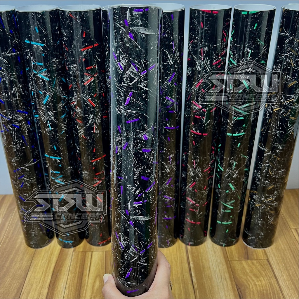Sticker Carbon Forged Stiker Karbon Forged Stiker Motor ukuran 50 ke 50 cm