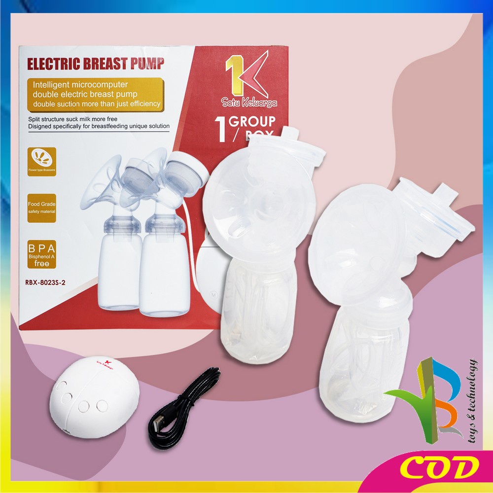 RB-C24 Pompa Asi Elektrik Otomatis 2 Botol Susu | Double Breast Pump Electric Automatic Breastpump