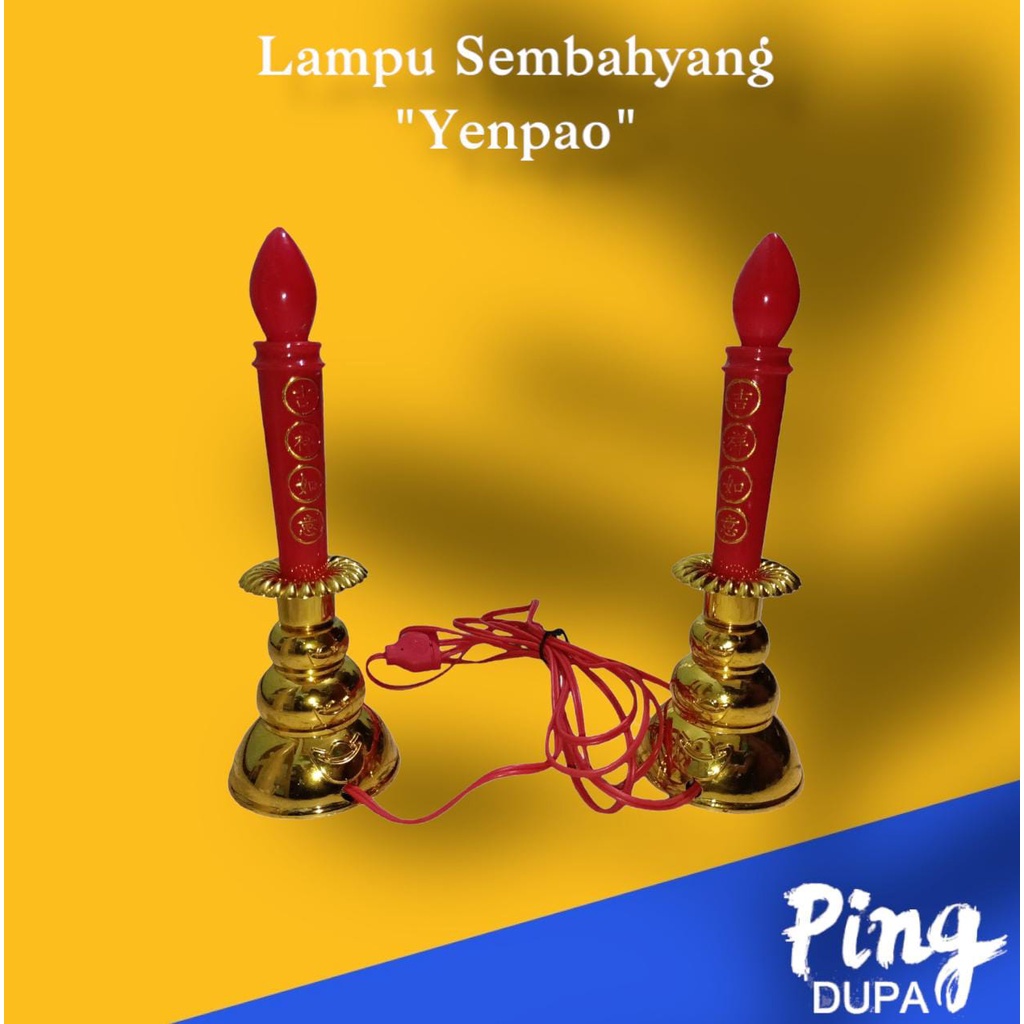 Lampu Lilin Altar Sembahyang Motif Yenpao Low Watt Cocok Untuk Simbol Rejeki