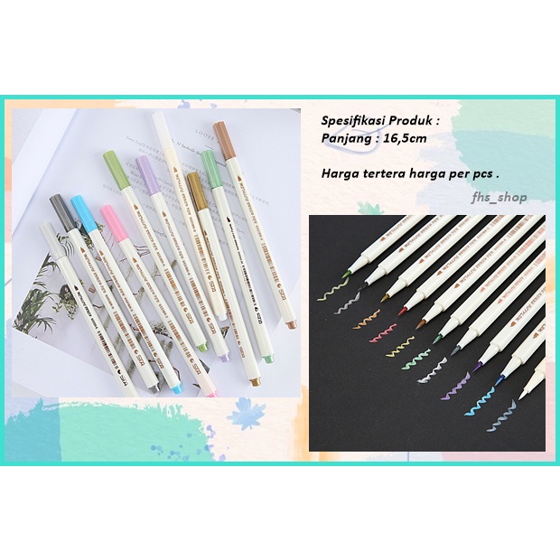 

Spidol Warna Metalic Brush Pen Marker Pen Stationery Buku Tulis Perlengkapan Alat Tulis