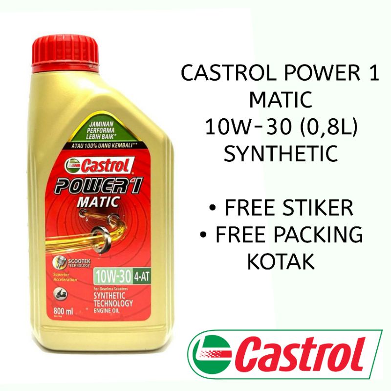 Jual OLI CASTROL POWER 1 MATIC 10W-30 (0.8L) SYNTHETIC ENGINE OIL ...