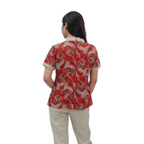 Blouse Batik Atasan Kutubaru _Model Kutubaru Modern_berseleting Belakang S-M-L-XL-XXL-3L-4L-5L