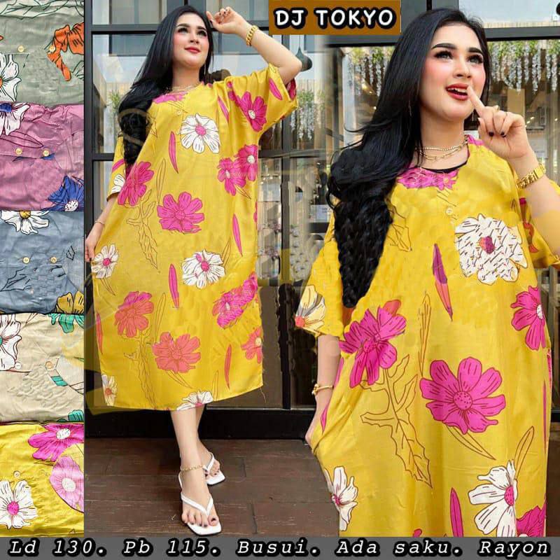 Daster Jumbo Kekinian Ld 120 Kancing Depan Bahan Rayon