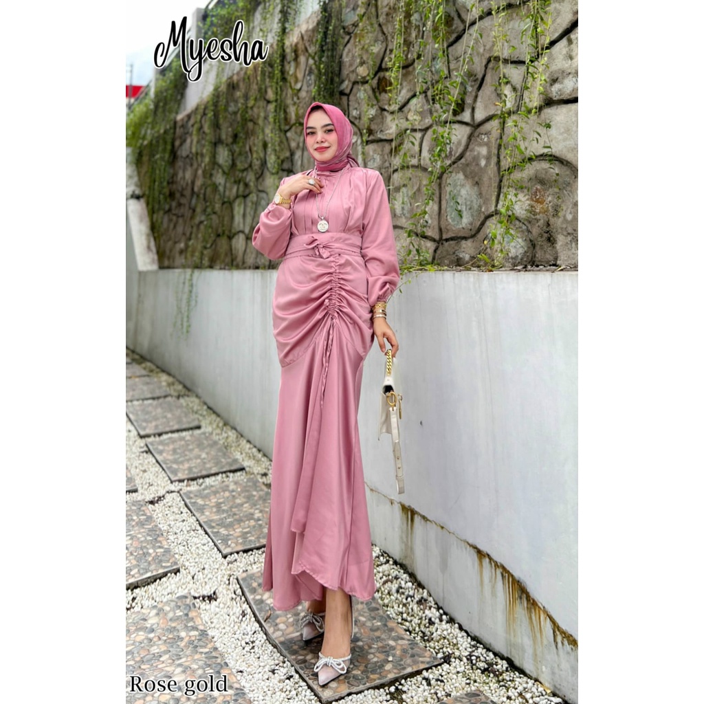 GAMIS SERUT KONDANGAN MYESHA DRESS PESTA NIKAHAN POLOS