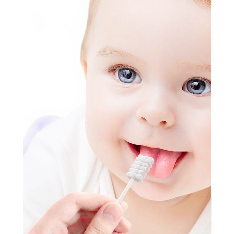 Pembersih Mulut Bayi / Baby Mouth Cleaner / Baby Oral Cleaner Kapas Batang Sikat Gigi Sikat Bayi Lidah Untuk Bayi 0-3 Tahun