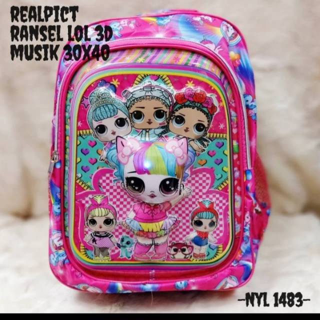 &quot;aurabagss&quot; - Tas Anak Perempuan Tas Ransel Anak Sekolah TK PAUD SD Karakter Fashion Kids Backpack Cute Murah Batam Tas Kanvas Import