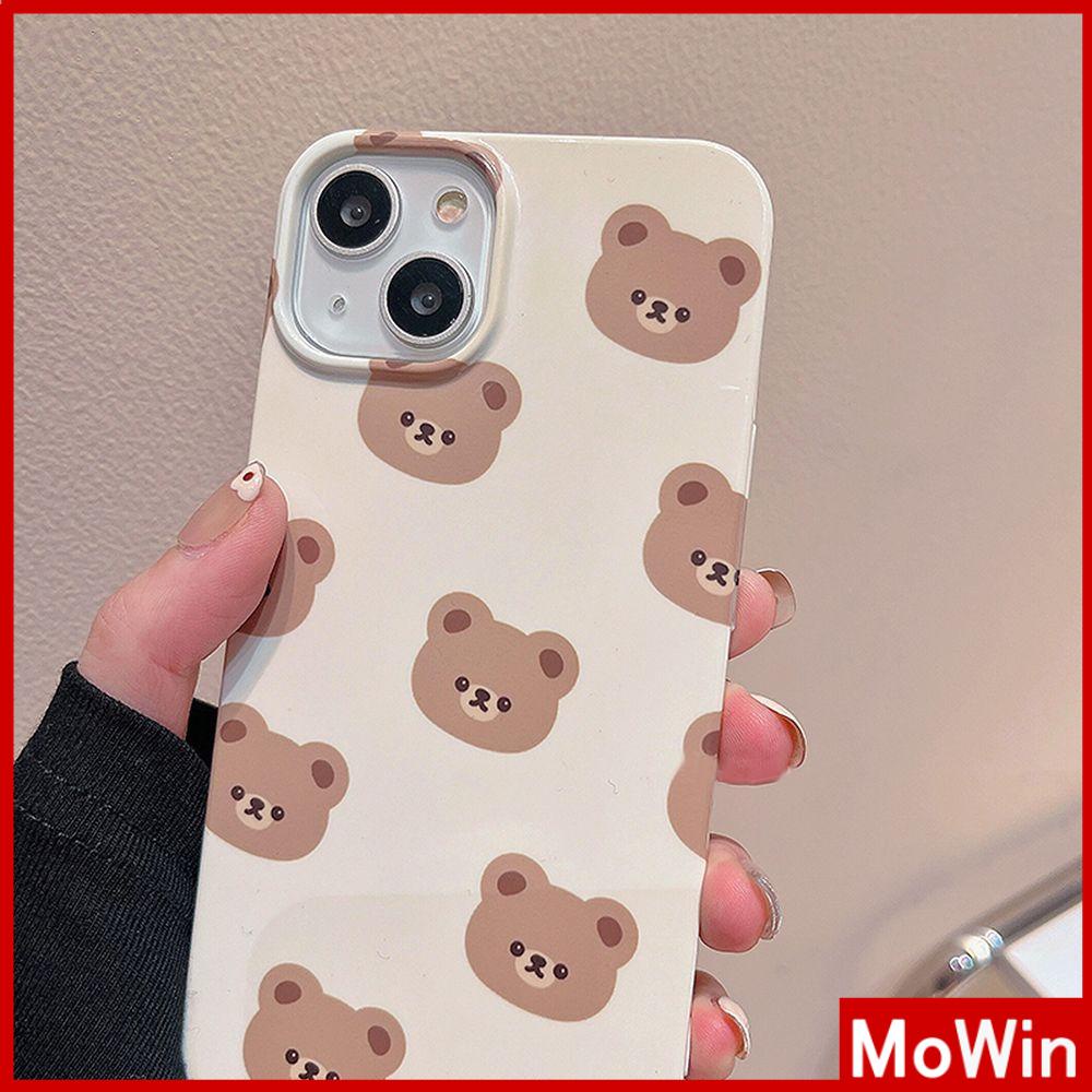 For iPhone 14 Pro Max iPhone Case Khaki Gray TPU Soft Case Shockproof Protection Camera Cute Bear Cartoon Compatible For iPhone 13 Pro max 12 Pro Max 11 Pro max xr xs max 7Plus 7 8