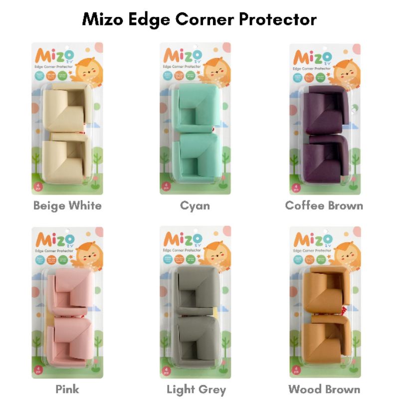 Mizo Edge Corner Protector - 4Pcs / Pelindung Sudut Siku Meja