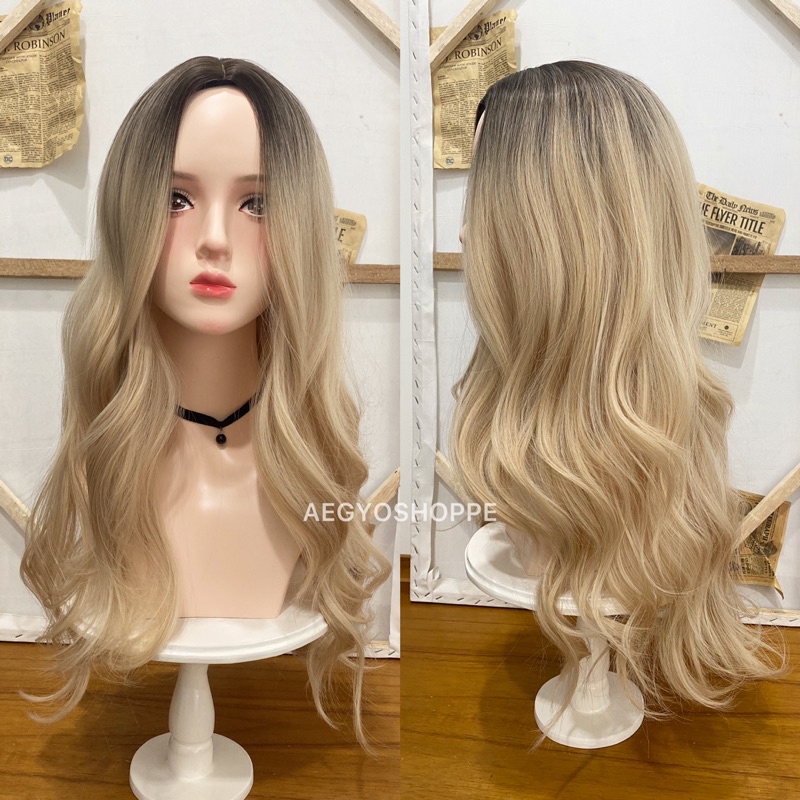 8905 full wig ikke korean layer wave tanpa poni 70 cm