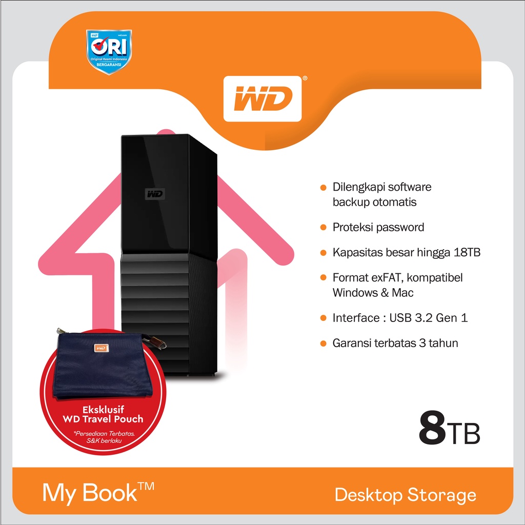 Hardisk External WD MyBook 3,5 inch 8TB