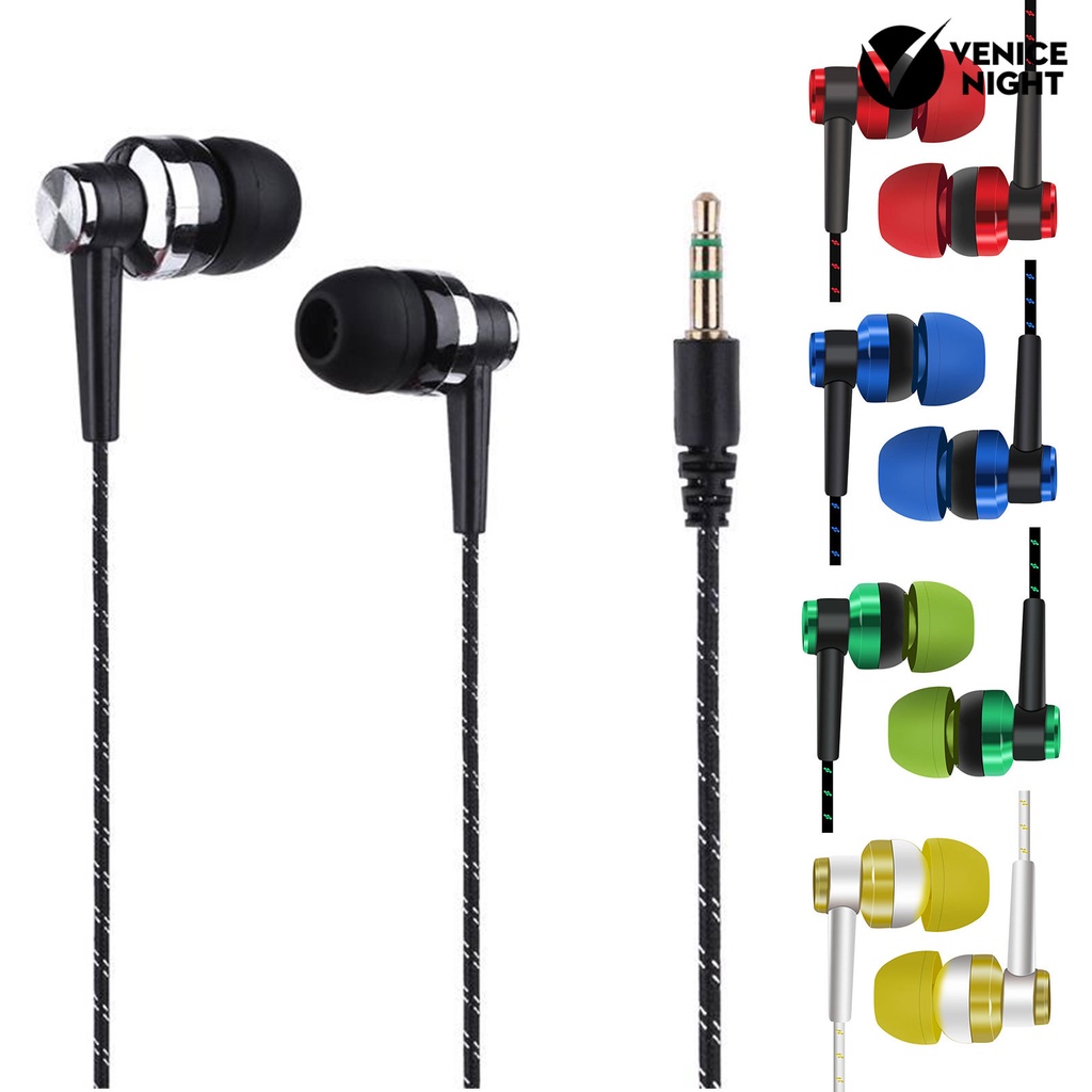 (VNEP) (Berkabel) Earbud Headset Olahraga Plastik Stereo Bass Berat untuk Berjalan