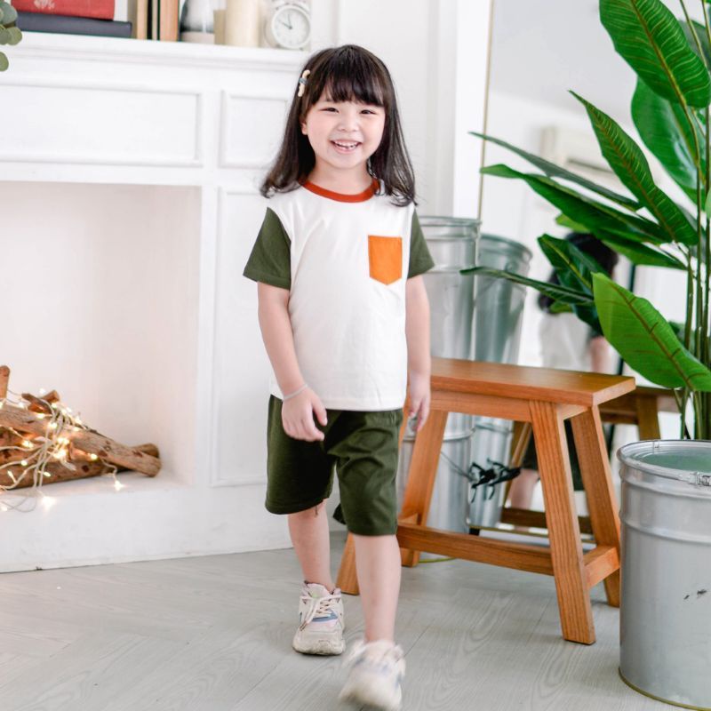 SETELAN POCKET ANAK 1-5THN UNISEX TERBARU BAHAN LEMBUT