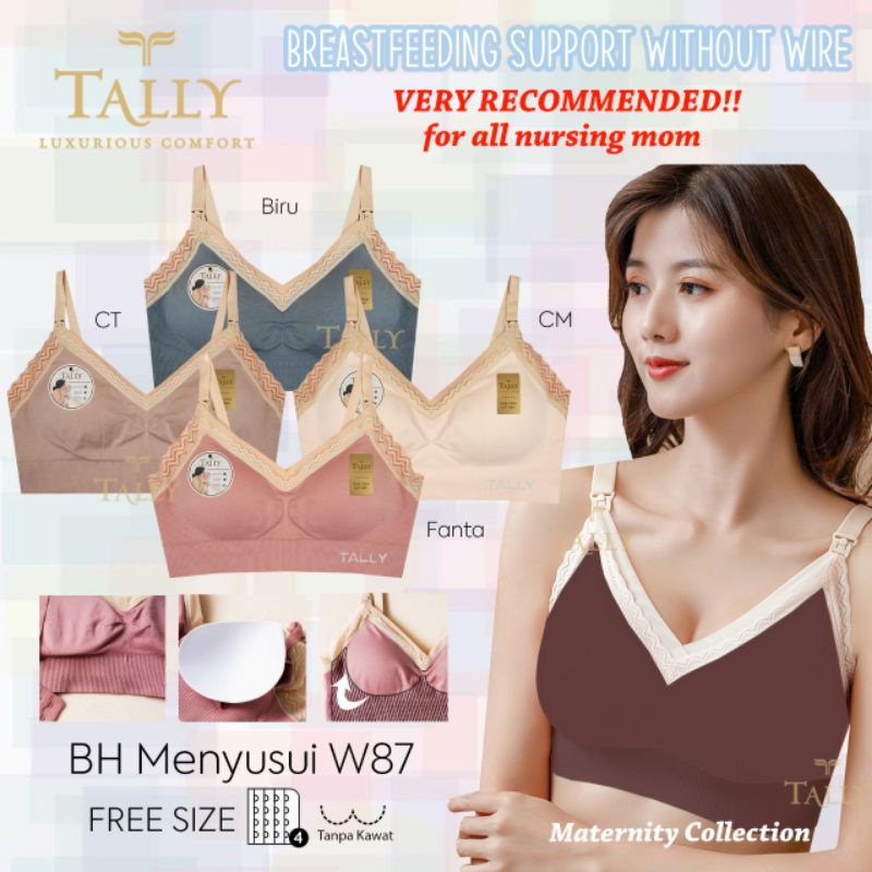 Tally bra menyusui W87 - Bahan rajut Premium, busa bisa dibuka.