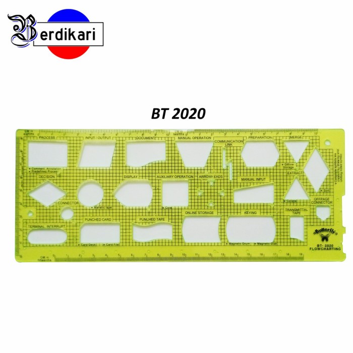 

------] Penggaris Flow Chart Butterfly BT-2020 Bentuk Bangun Datar