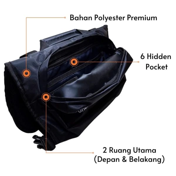 Tas Selempang Waterproof Tahan Air  Multifungsi 3 in 1 Bisa Jadi Rompi Motor dan Handbag