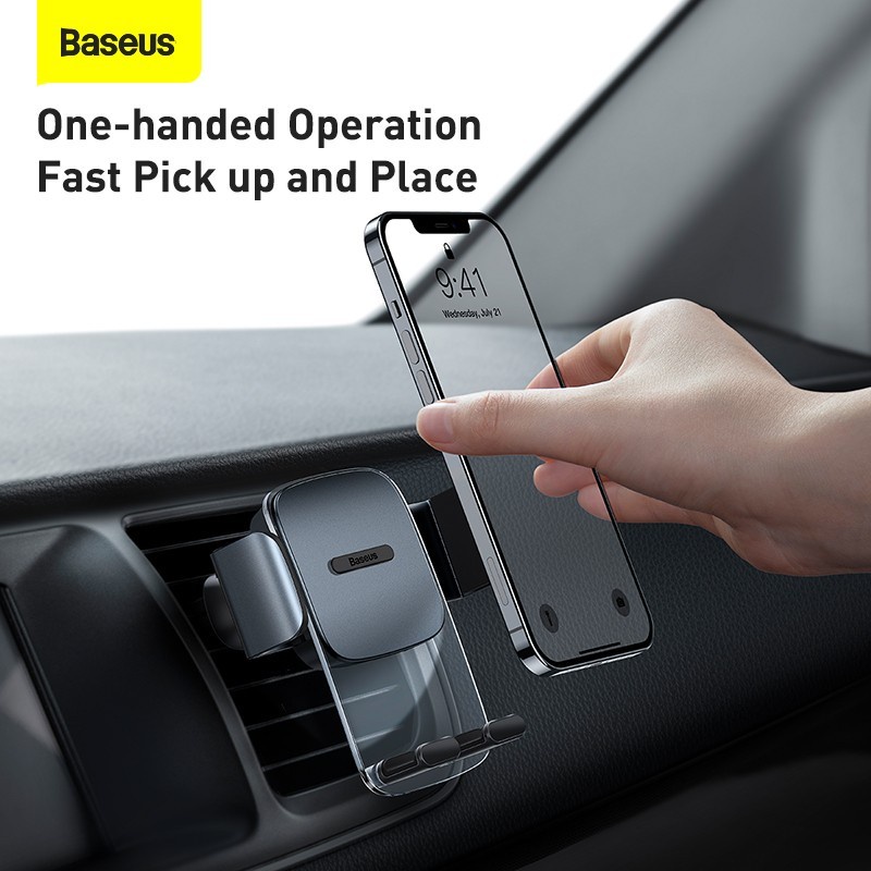 Baseus Original Car Holder Easy Control Clamp Air Outlet Version Lobang AC Phone Mount Dudukan HP Mobil Ori