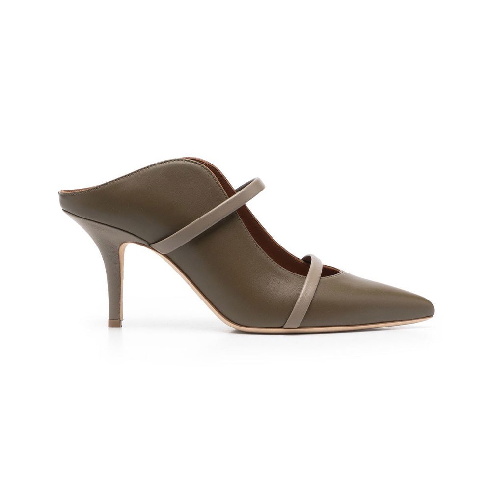 Malone Souliers Maureen 70 Nappa Leather Heels Truffle Khaki