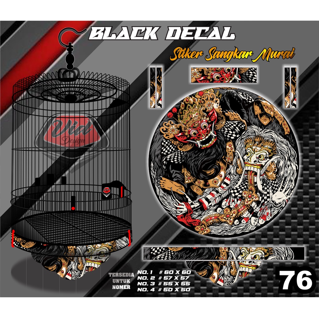 Decal Stiker Kandang Burung Murai Tebok Bulat Radja No 1 2 3 4