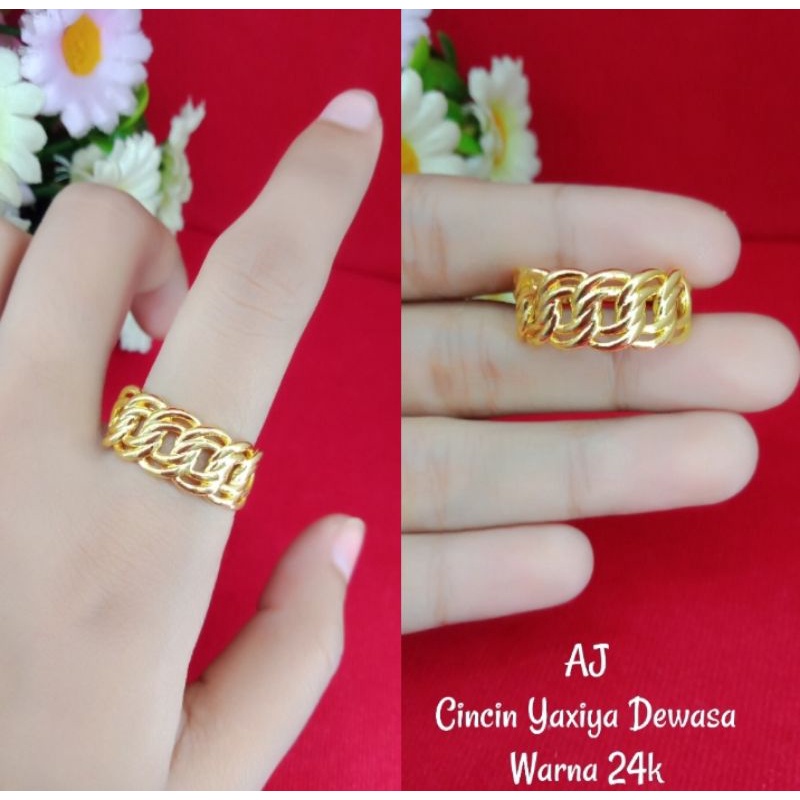 cincin rantai double lapis emas 24k