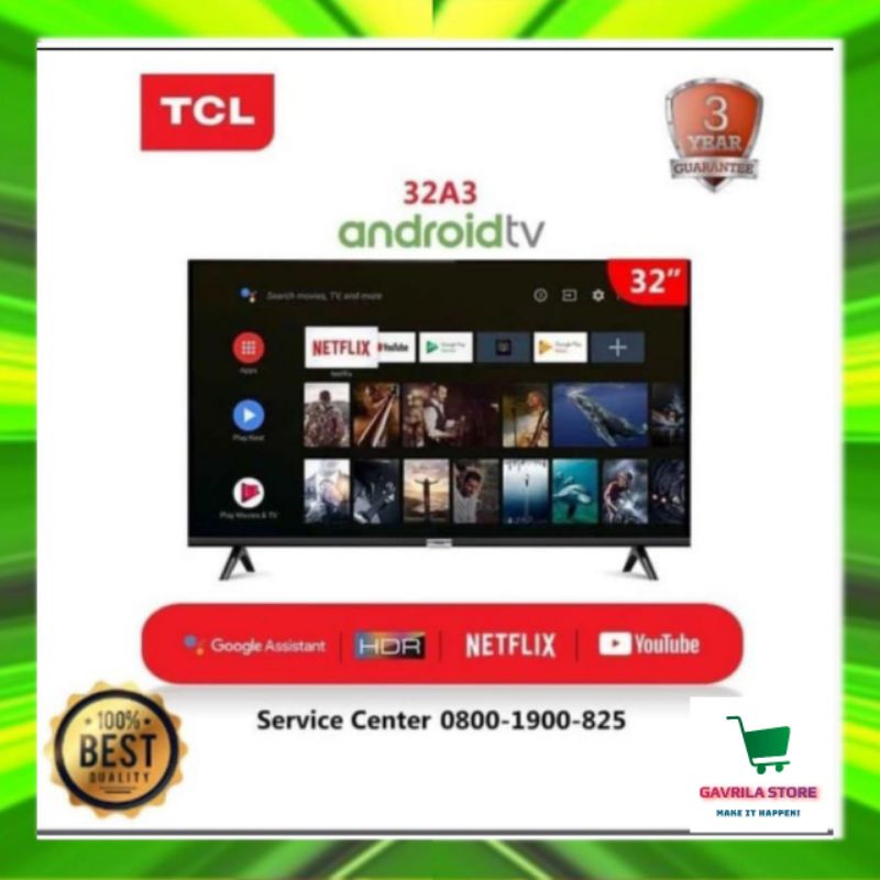 TV LED SMART TV 32 INCH TCL 32A3 BISA YOUTUBE