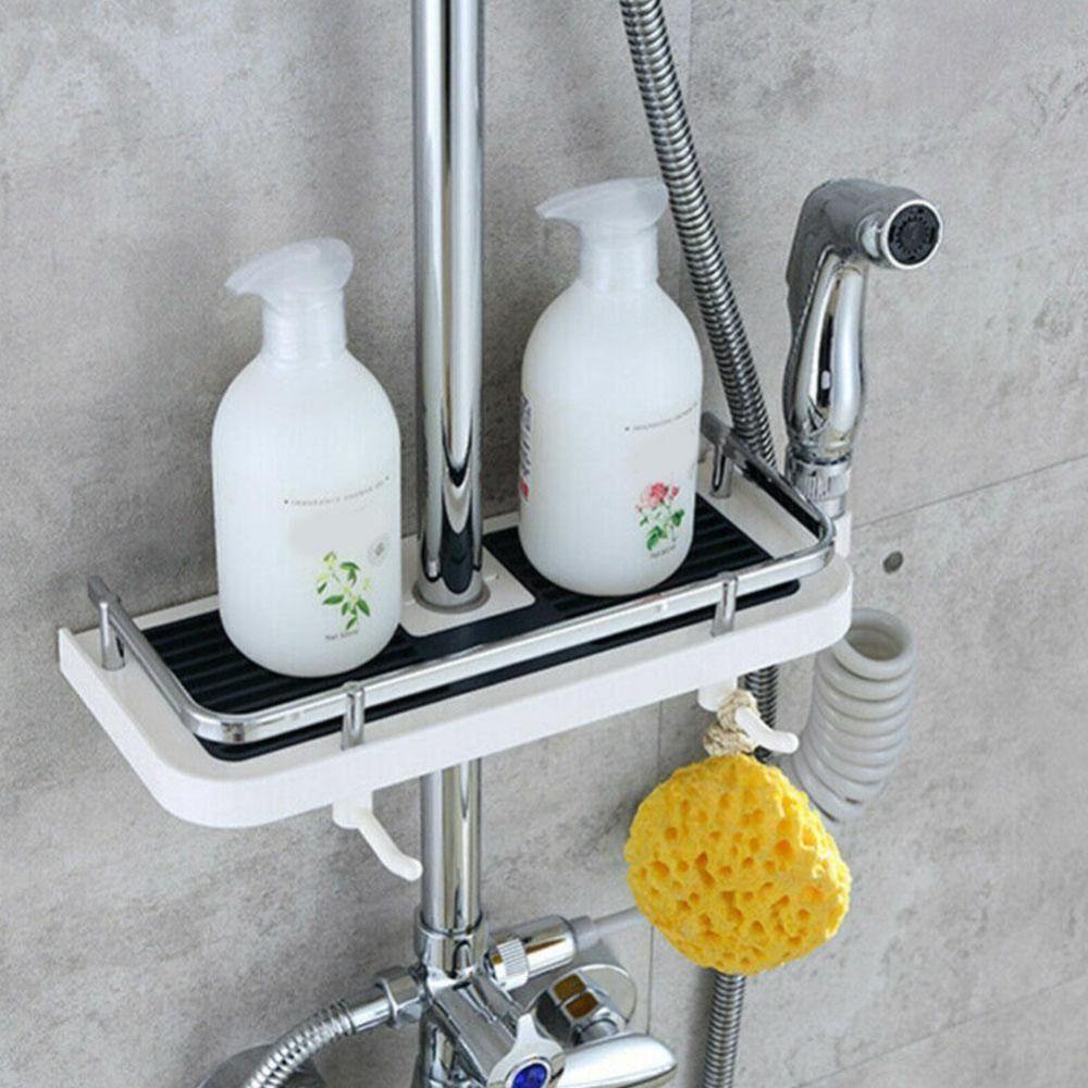 Solighter Shower Tempat Penyimpanan Organiser Kamar Mandi Shower Head Holder Tray Holder-Rak Aksesoris Storage Organiser