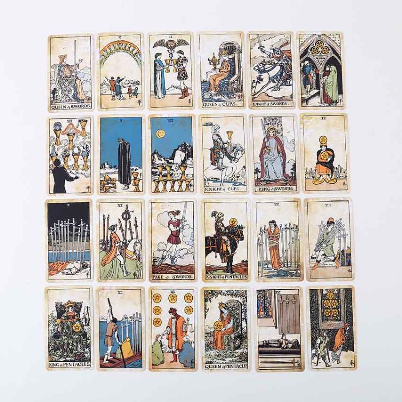 Vintage Tarot Tarot 9.8x5.7cm kemasan kaleng include guide paper