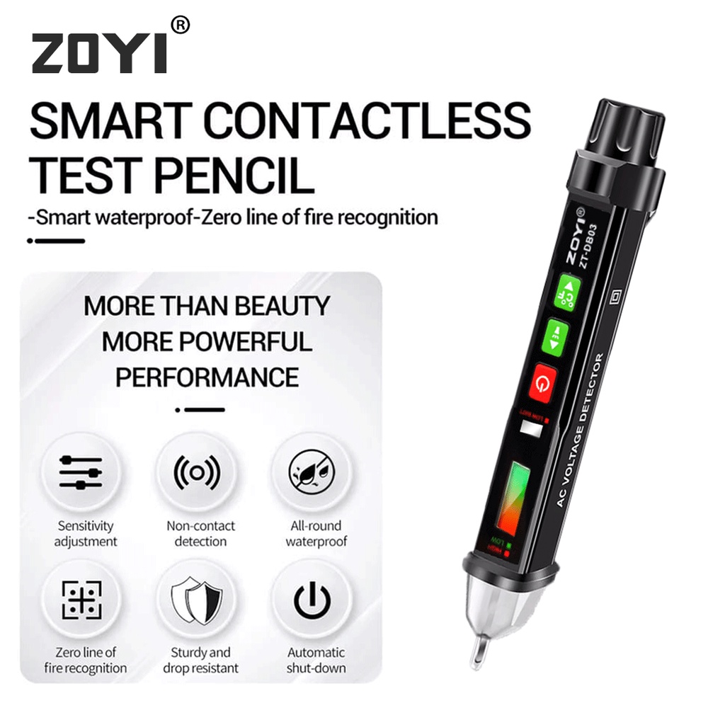 ZOYI ZT-DB03 Non-Contact Ac Voltage Detector Tester Meter 12V-1000V