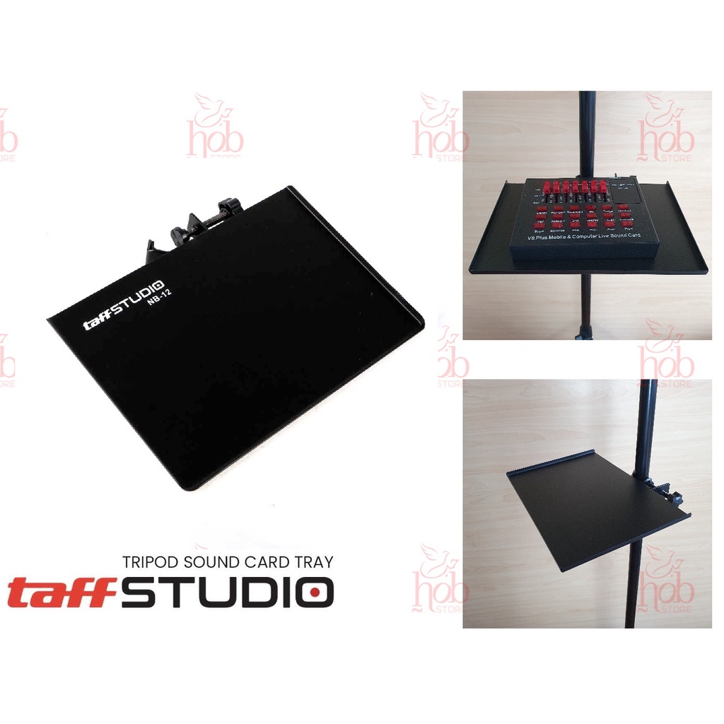 Dudukan Tatakan SoundCard V8 Focusrite Behringer Streaming Microphone Online Tray for Tripod Stand