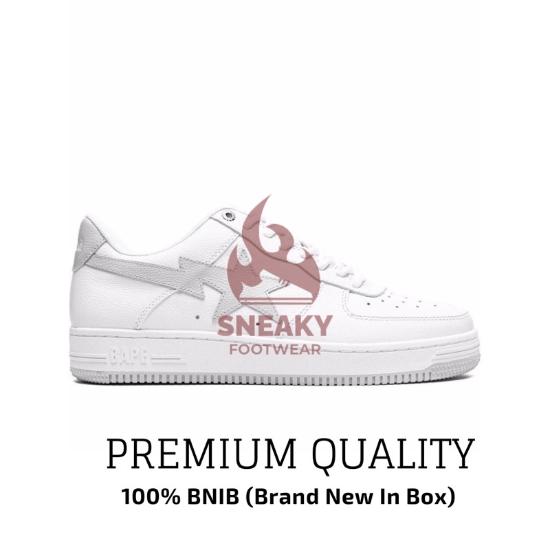 Sepatu A Bathing Ape Bape Sta White Grey