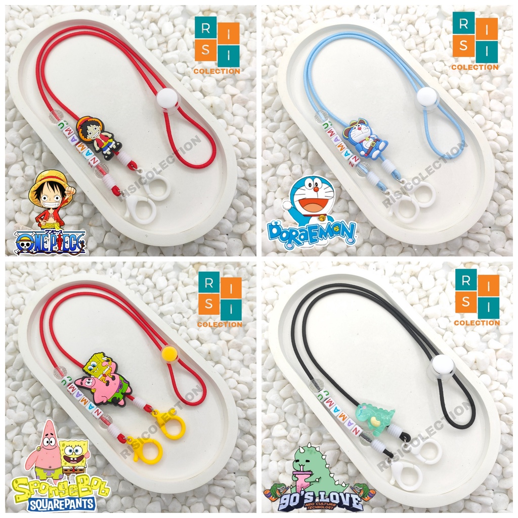 Tali Kalung Konektor Strap Masker Anak FREE Nama Karakter Super Hero