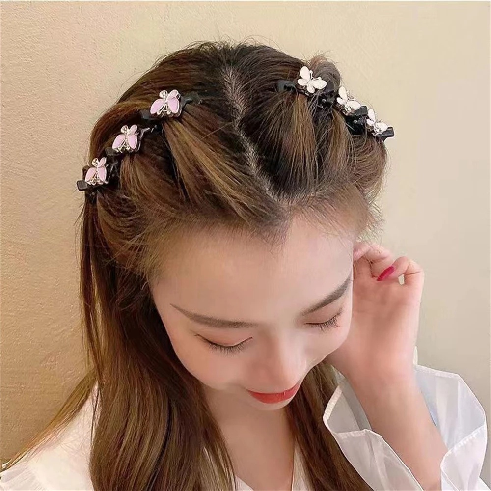 Jepit Rambut Poni Samping Model Duckbill Bahan Akrilik Gaya Korea Untuk Wanita Butterfly