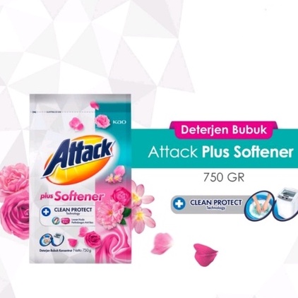 Attack bubuk deterjen 750 gr (1pcs) sabun Hygiene Violet perfume +softener (no.120)