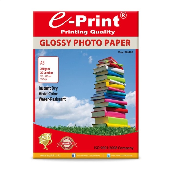 Kertas Foto e-Print Glossy A3 260 gsm/20 sh photo paper A3 glossy