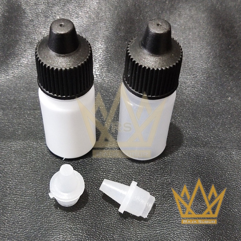 CC POLOS botol tetes 5ml plastik putih natural 5 ml TUTUP MERAH HITAM