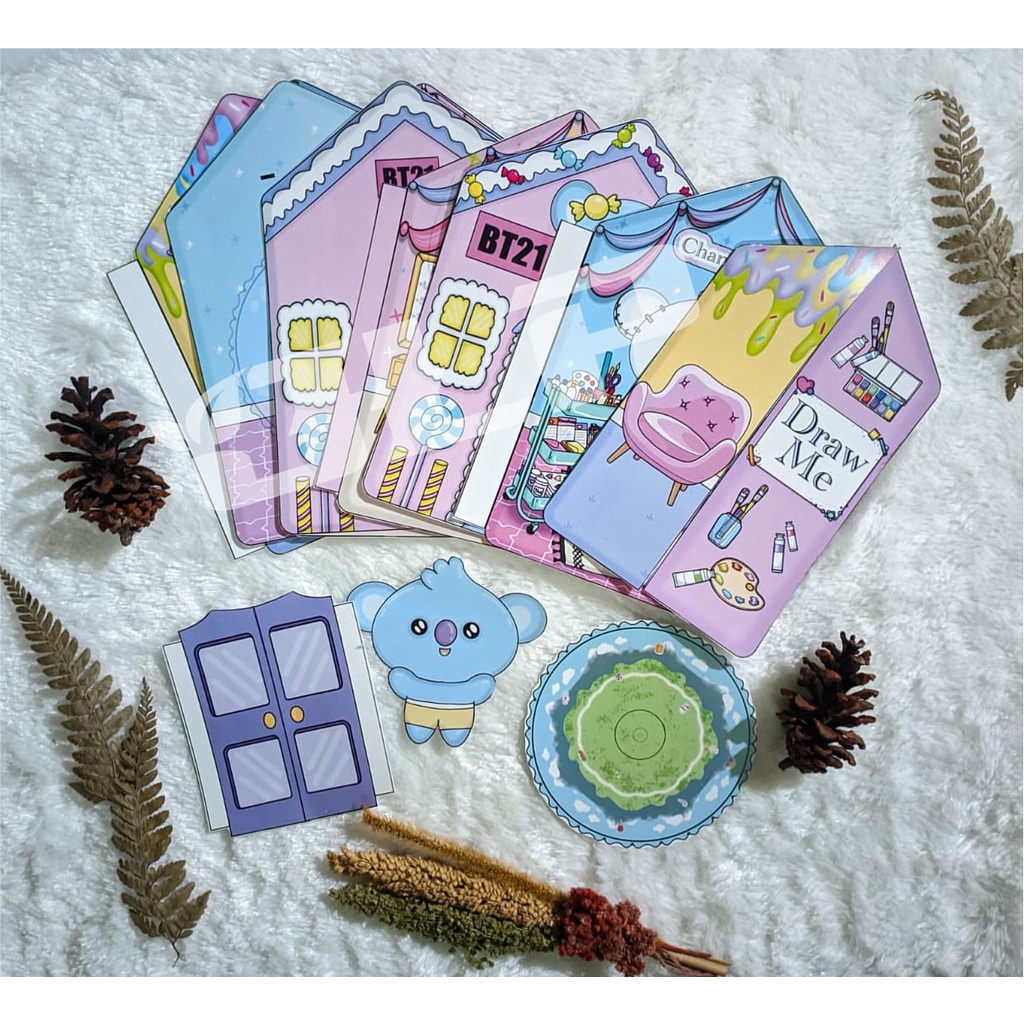 mainan edukasi anak / paper dolls house BT 21 Beraneka / mainan game book / mainan anak viral / bebe