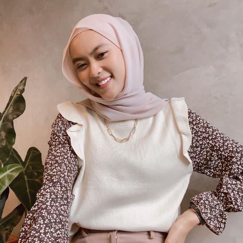 MINDY RUFFLE COMBIE TOP  - ATASAN WANITA KOMBINASI