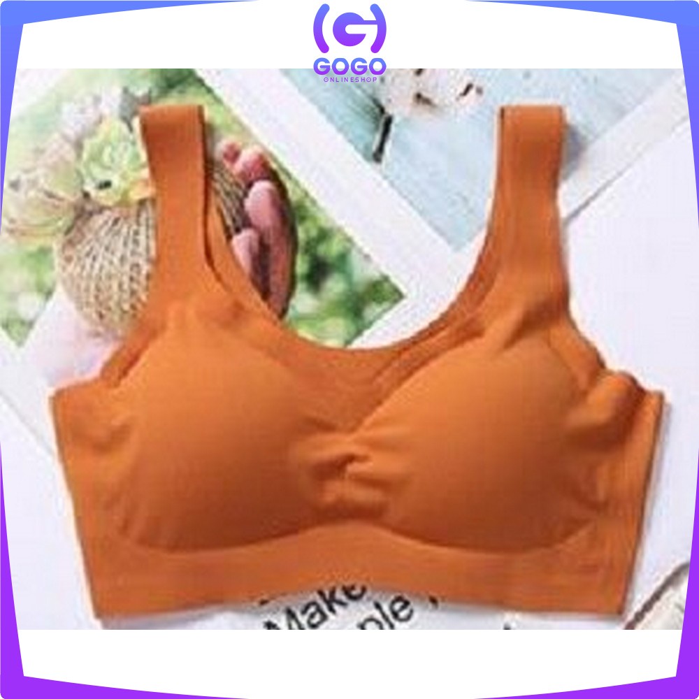 GOGO-P44 Bra Busa Tanpa Kawat Bahan Halus Pakaian Dalam Wanita Elastis Push Up Sport Bra BH Yoga Murah