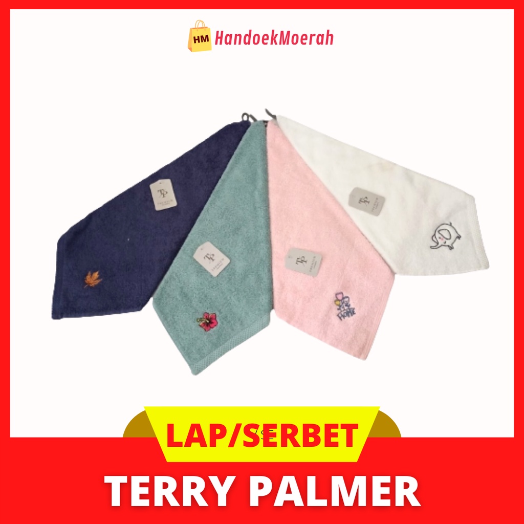 Serbet Terry Palmer Motif Bordir Timbul Murah / Lap Gantung Dapur Meja Makan 40x40