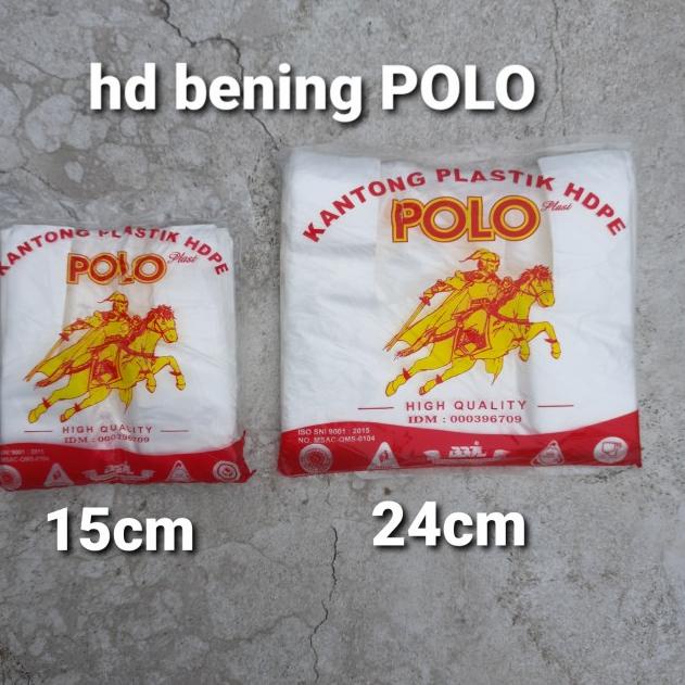 

kantong plastik hd bening DAYAK/POLO 15,24cm per-ikat (5pak) - dayak, 24cm